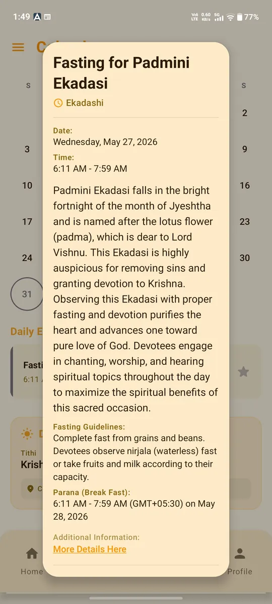 Ekadashi event detail
