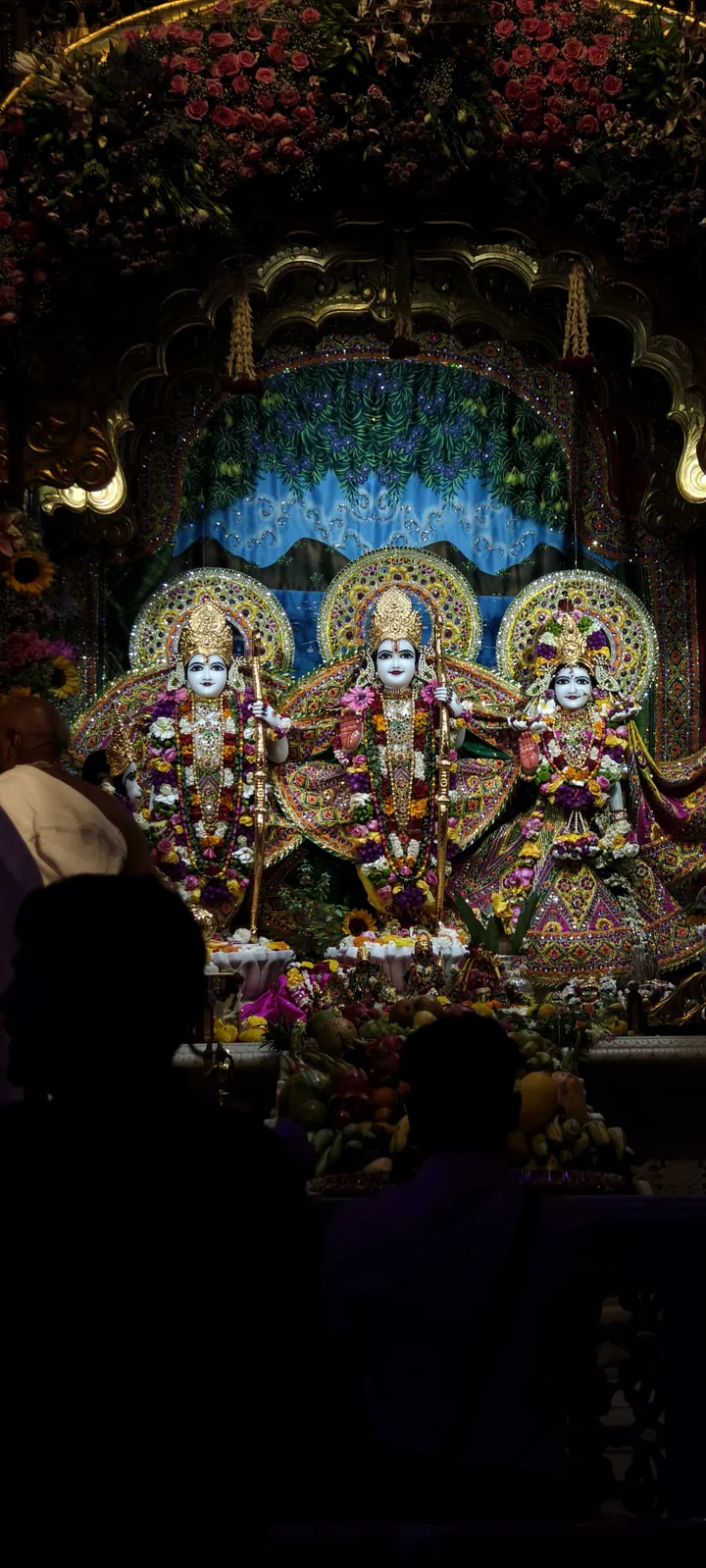 Sri Sri Sita Rama Lakshman darshan with flowers