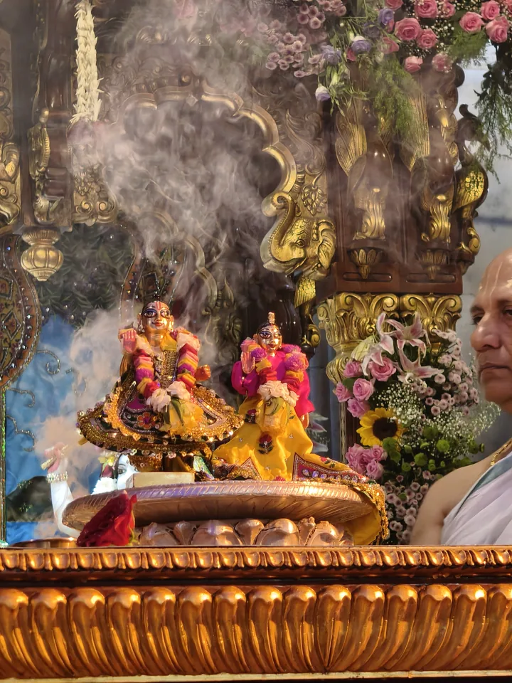Sri Sri Gaura Nitai darshan with incense